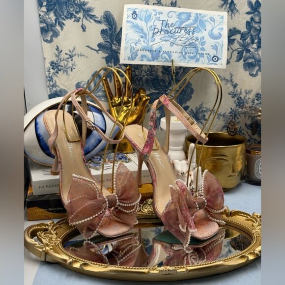 🆕 BETSEY JOHNSON 🧿 NWOB Fawn Slingback Sandal, Pink Floral - Sz US 7.5 - Picture 2 of 15